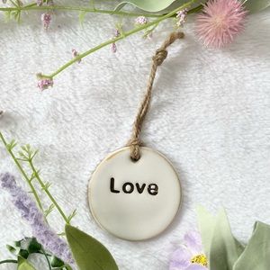 Hanging Ceramic Word Stone LOVE Ornament Simple Decor Gift Idea